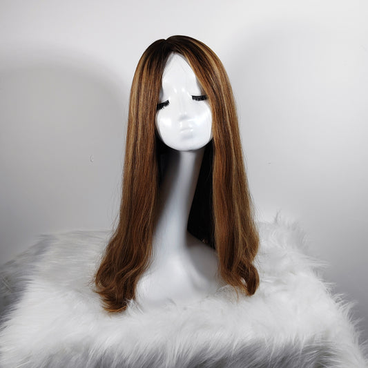 WHITE WOMEN 4“*4”SILK TOP  KOSHER WIG