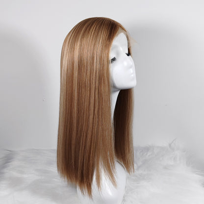 4''*4'' SILK TOP+SWISS LACE FRONT JEWISH MEDICAL WIG