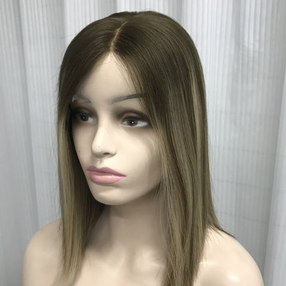 SHORT MIDDLE PART REAL HUMAN HAIR JEWISH WIGS