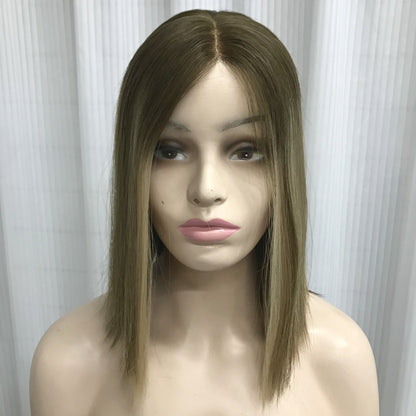 SHORT MIDDLE PART REAL HUMAN HAIR JEWISH WIGS